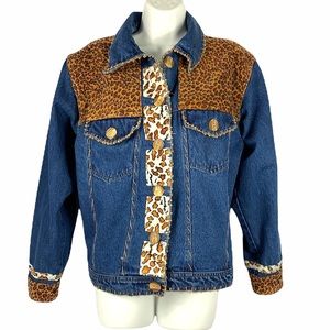 MARISOL Jean and Leopard Jacket